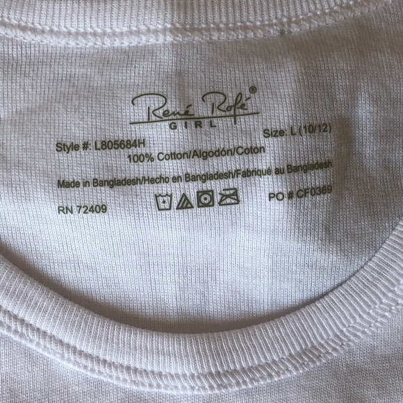 Rene Rofe Girls Cotton Tshirt - Picture 2 of 4
